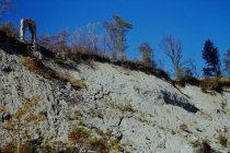 Looking up the Bluff Road bluff